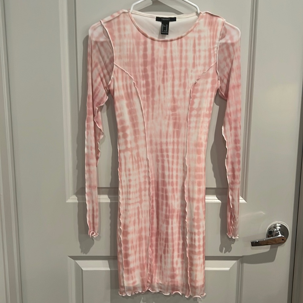 Pink tie dye mesh XS dress